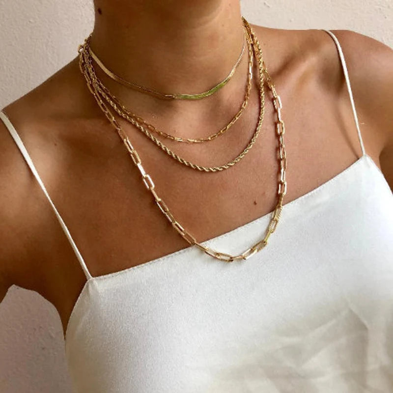 Hot Fashion Paperclip Link Chain Women Necklace