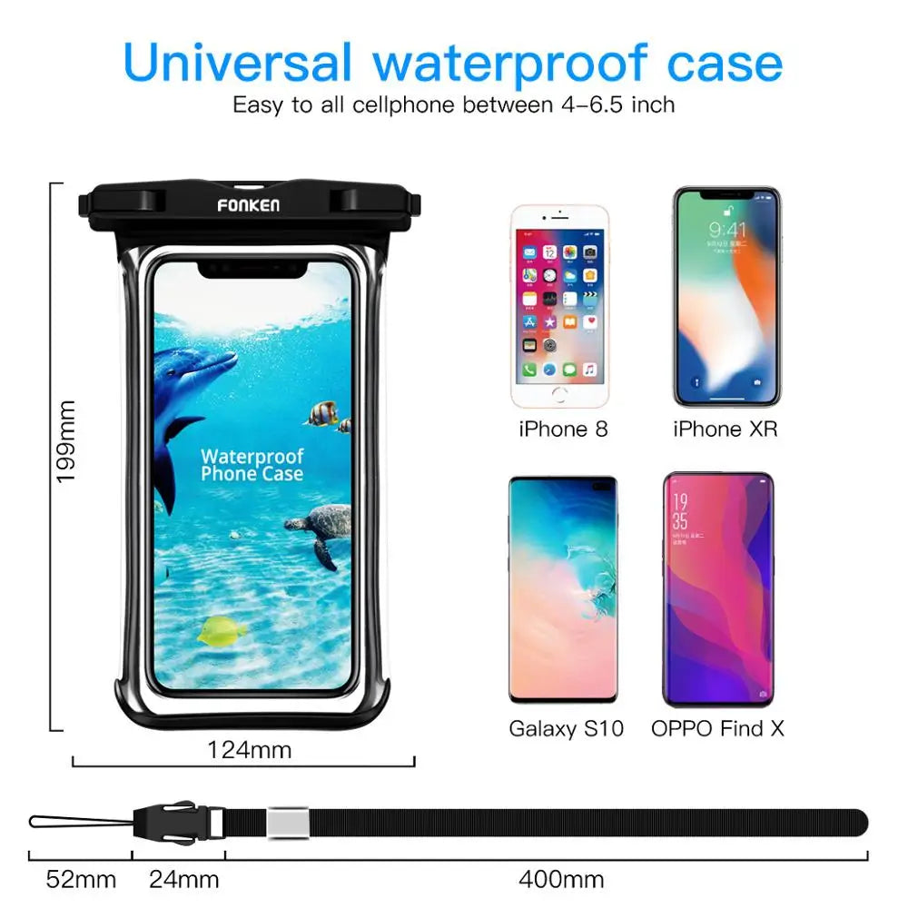 FONKEN Full View Waterproof Case for Phone Underwater