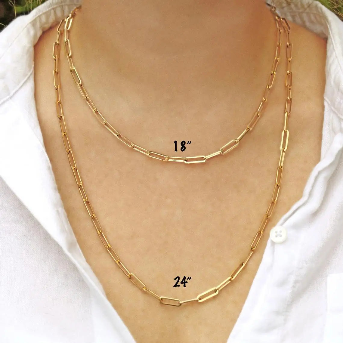 Hot Fashion Paperclip Link Chain Women Necklace