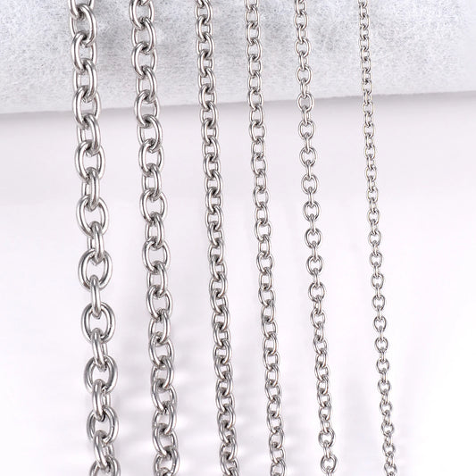 Stainless Steel Cross O Chain Necklace