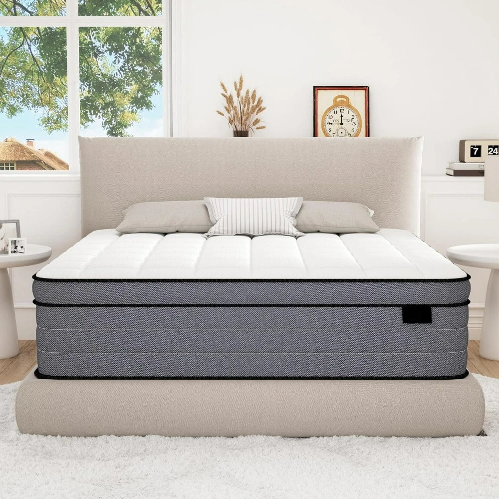 Full Size Mattress, 12 Inch Hybrid Mattress, with Gel Memory Foam