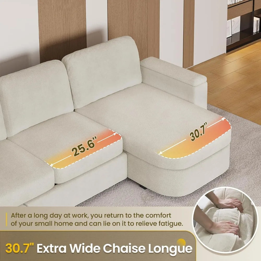 Convertible Sectional Sofa with Storage Seat