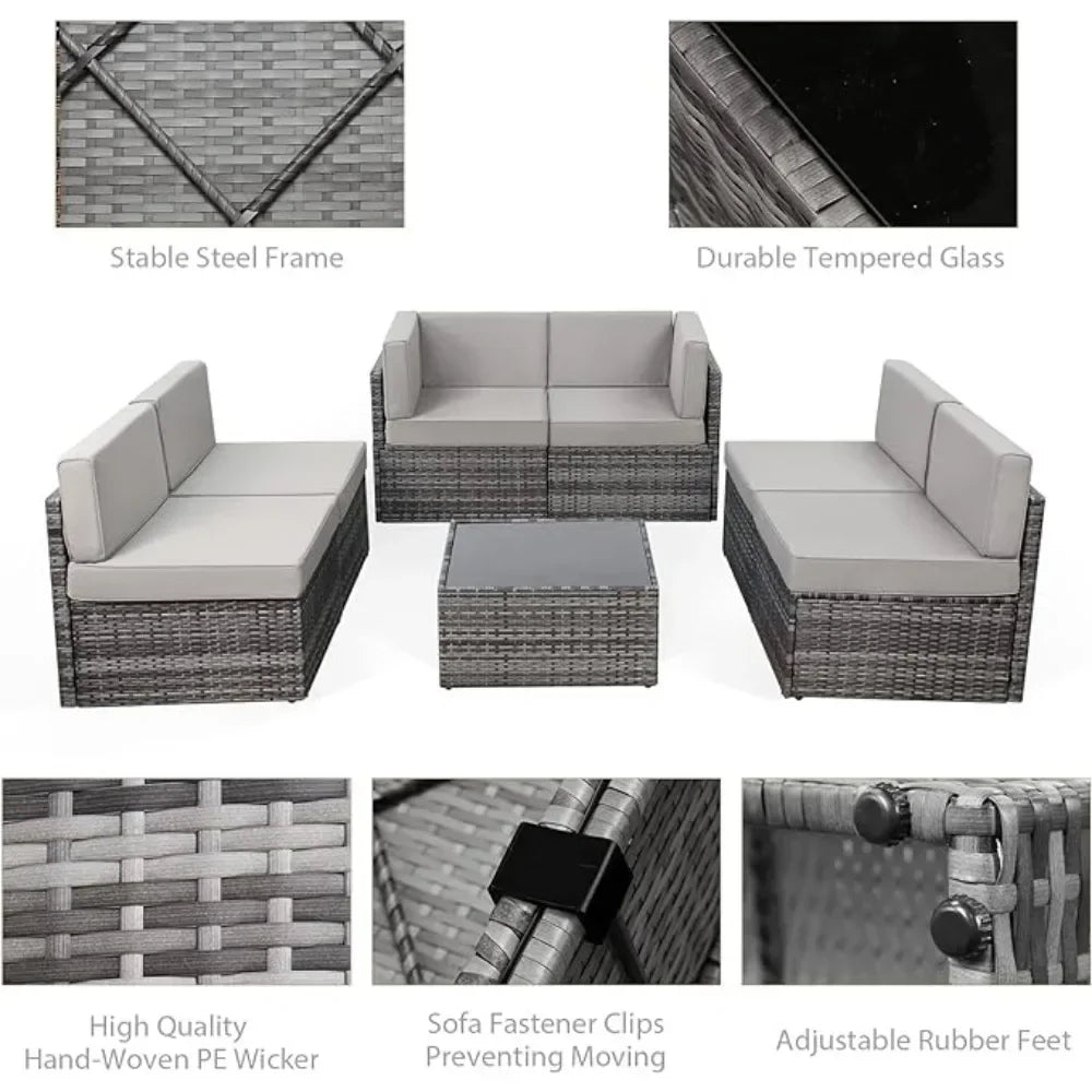 Modular wicker outdoor sectional sofa