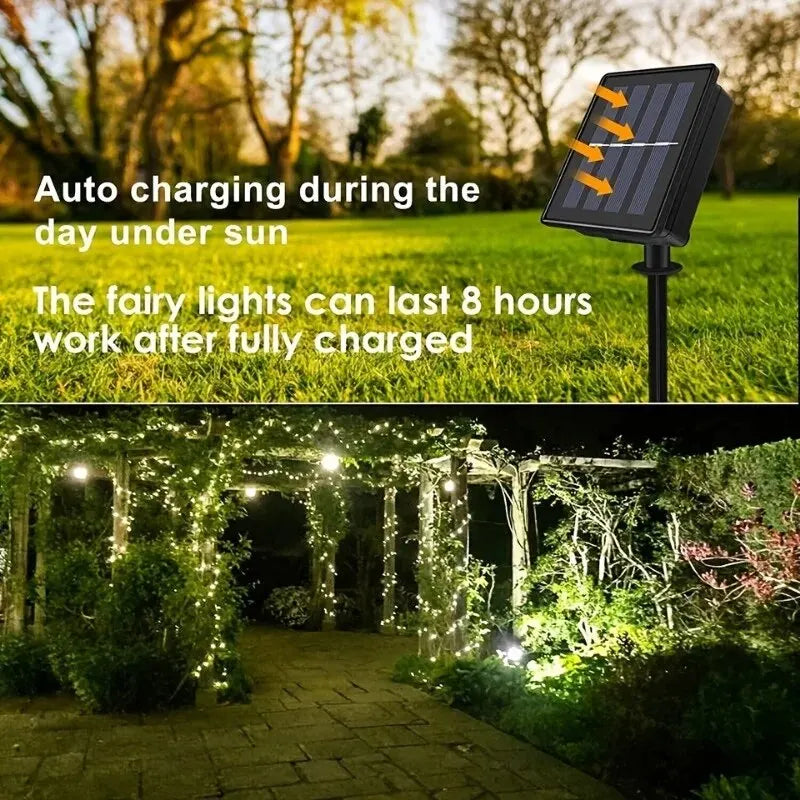 Solar Light String OutdoOr Waterproof 8-mode Copper Wire