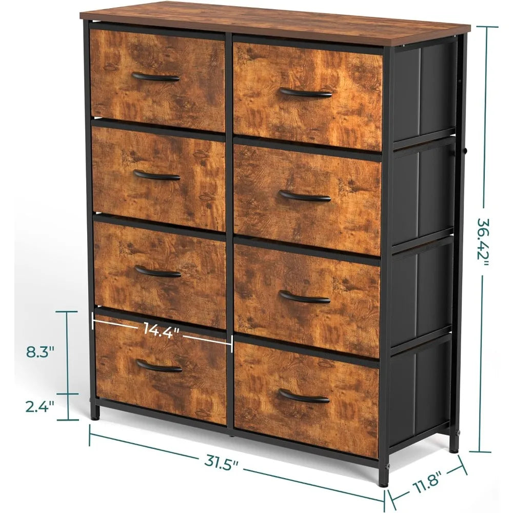 Fabric Dresser with 8 Drawers