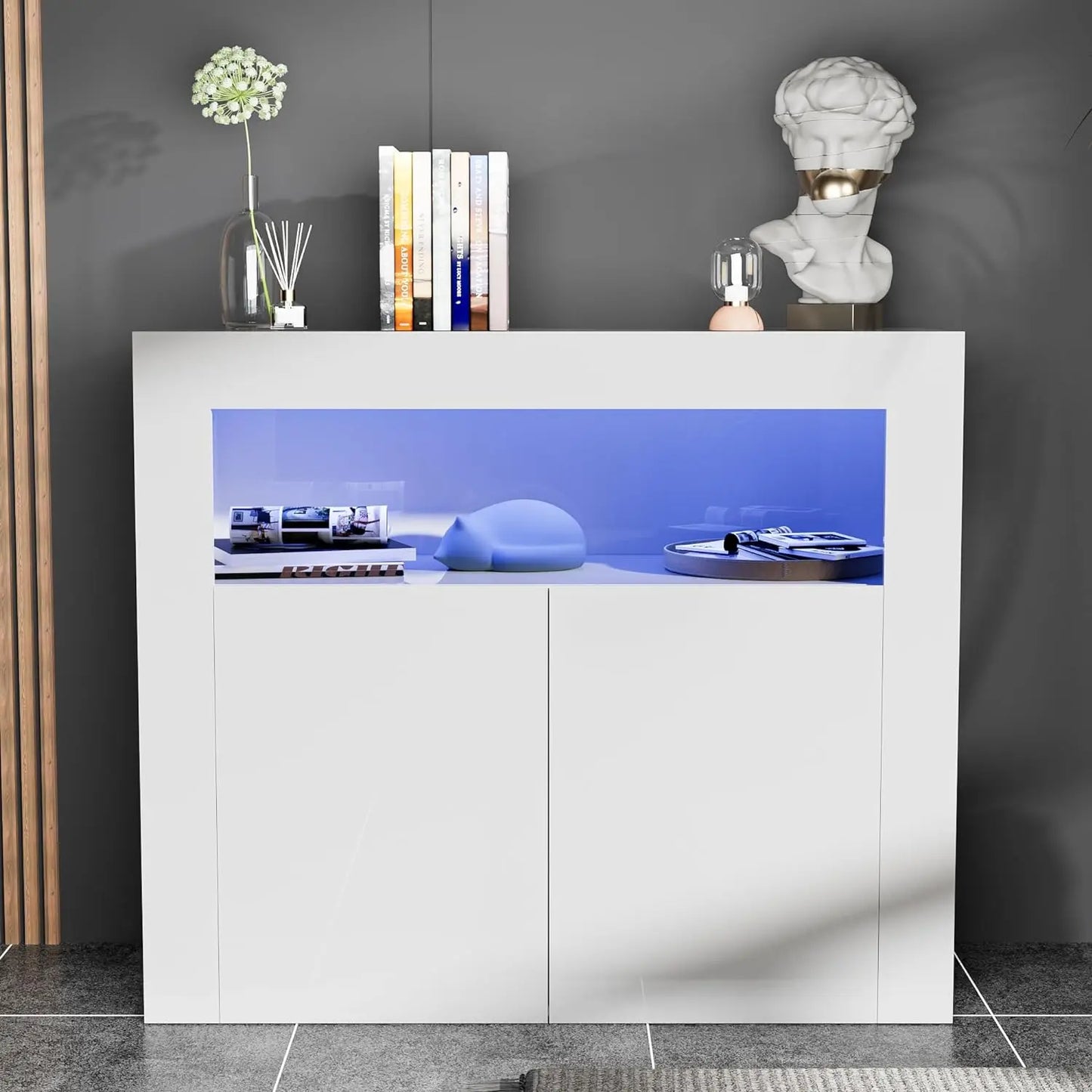 Modern Buffet Cabinet with LED Lights