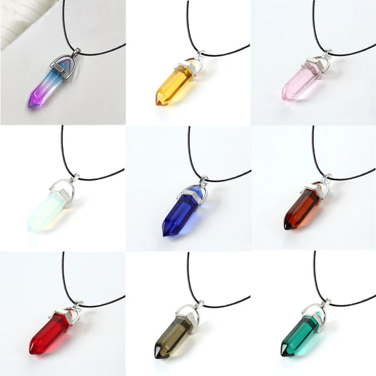 Hexagonal Column Quartz Necklaces