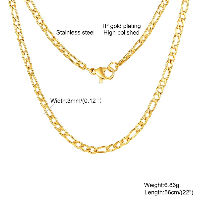 Figaro Chain Necklace Stainless Steel