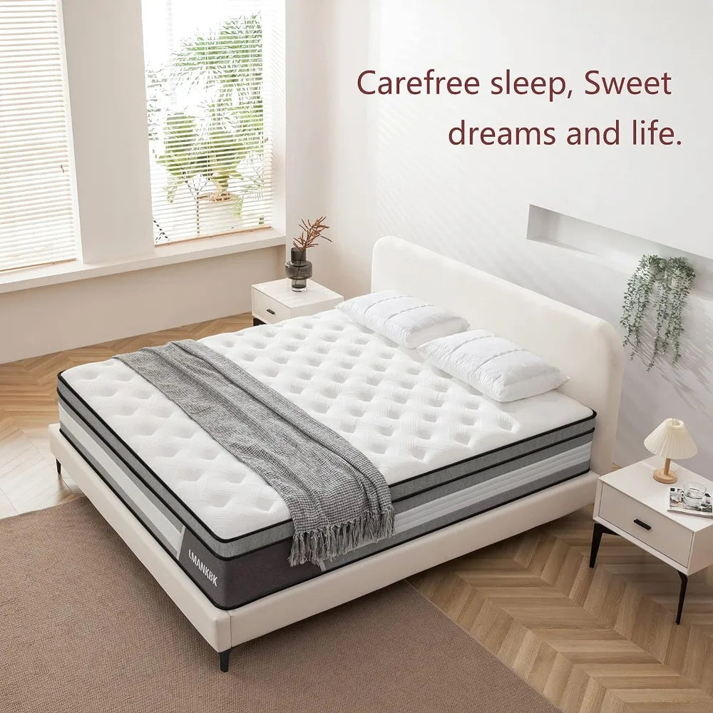 Full Mattress, 10 Inch Hybrid with Gel Memory Foam