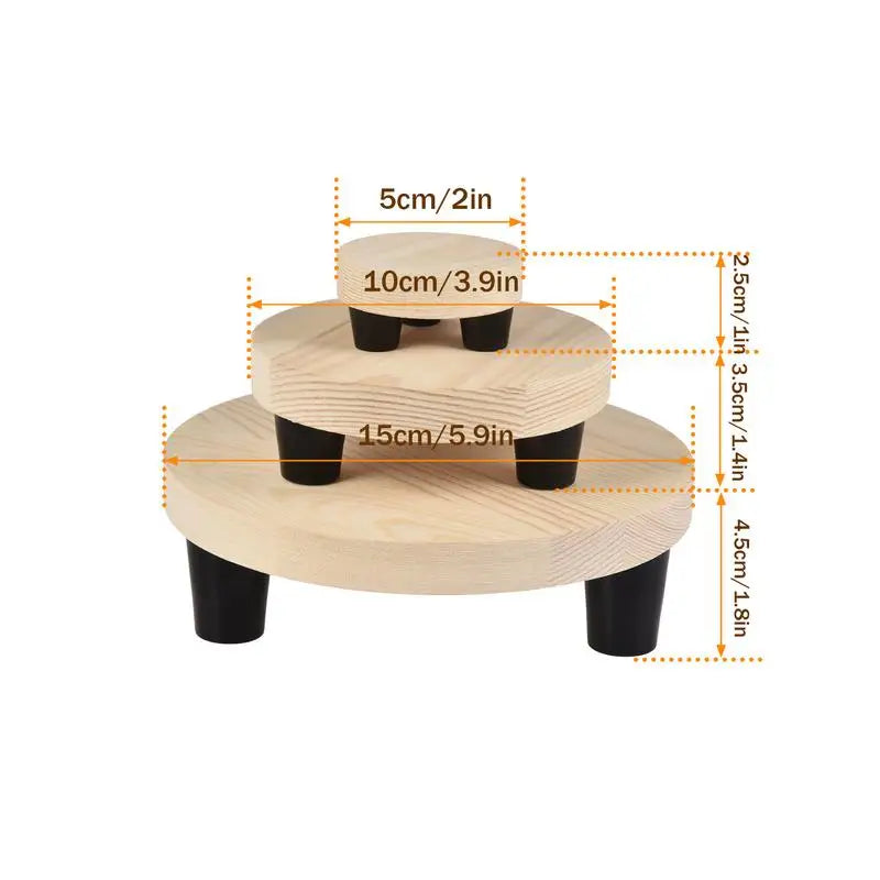 Wooden Planter Stand Kitchen Bathroom Countertop Tray Set