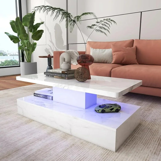 Modern White Coffee Table for Living Room