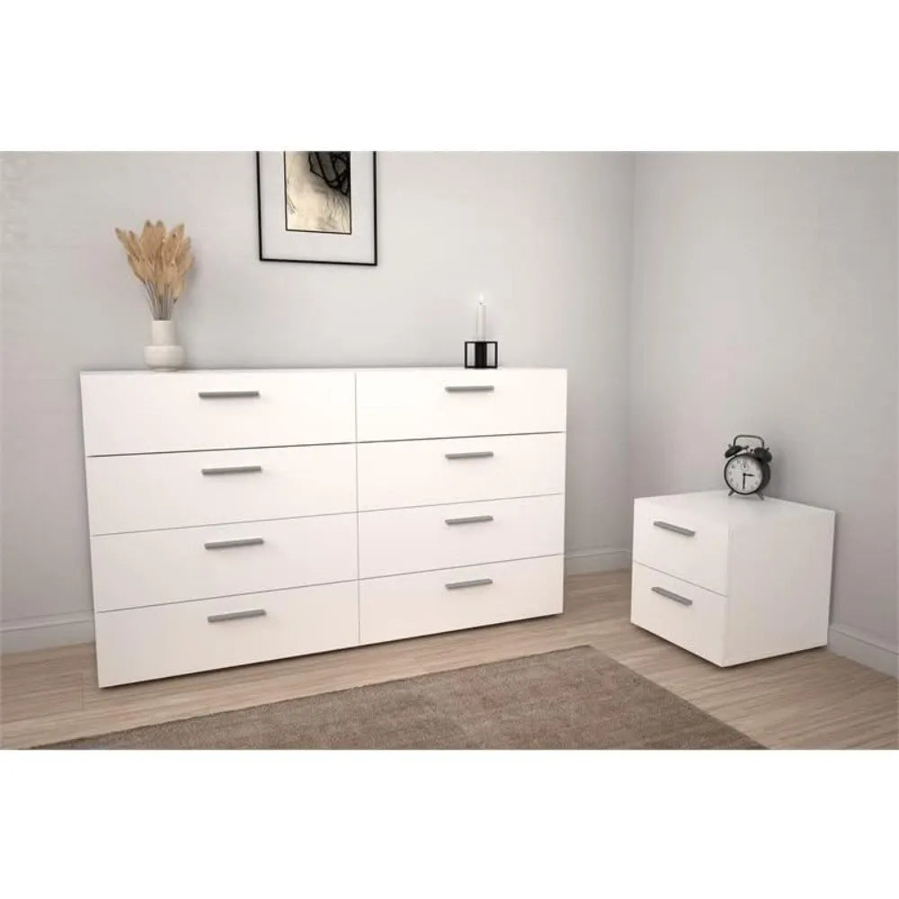 Home Square Scandinavian Look 3 Piece Bedroom Set, White