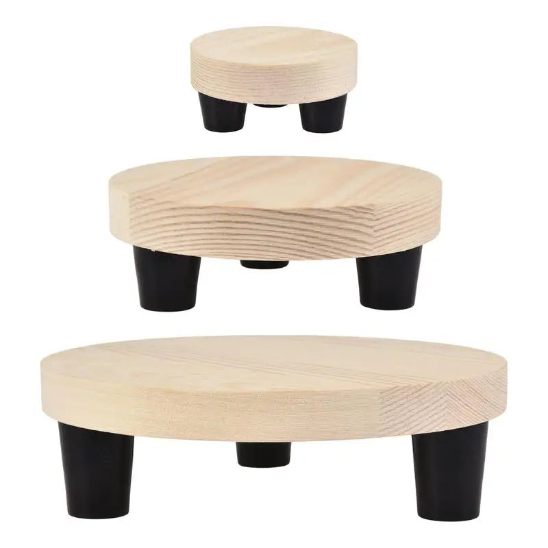 Wooden Planter Stand Kitchen Bathroom Countertop Tray Set