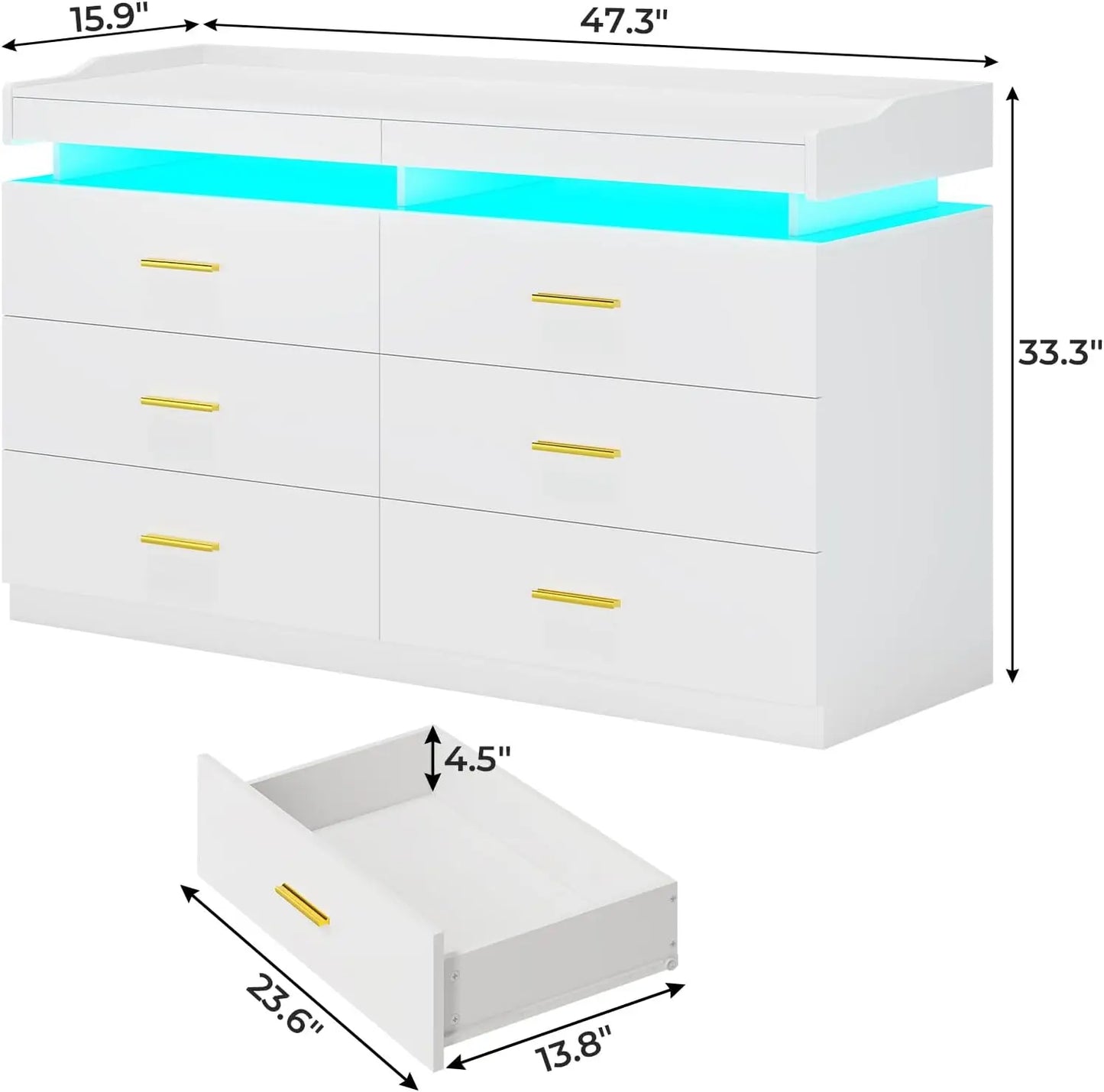 Wooden 6-Drawer Dresser