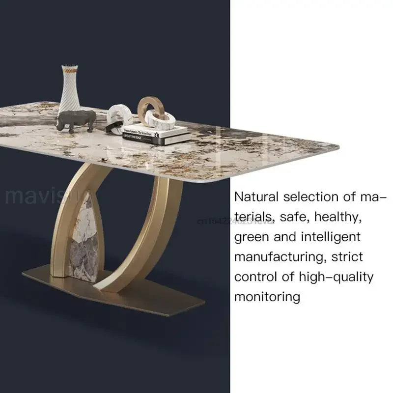 Marble Rectangular Table Custom Dining Set