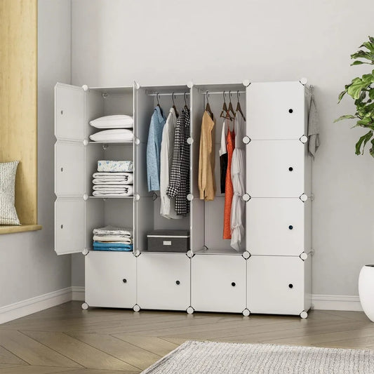 Portable Closet Wardrobe, White