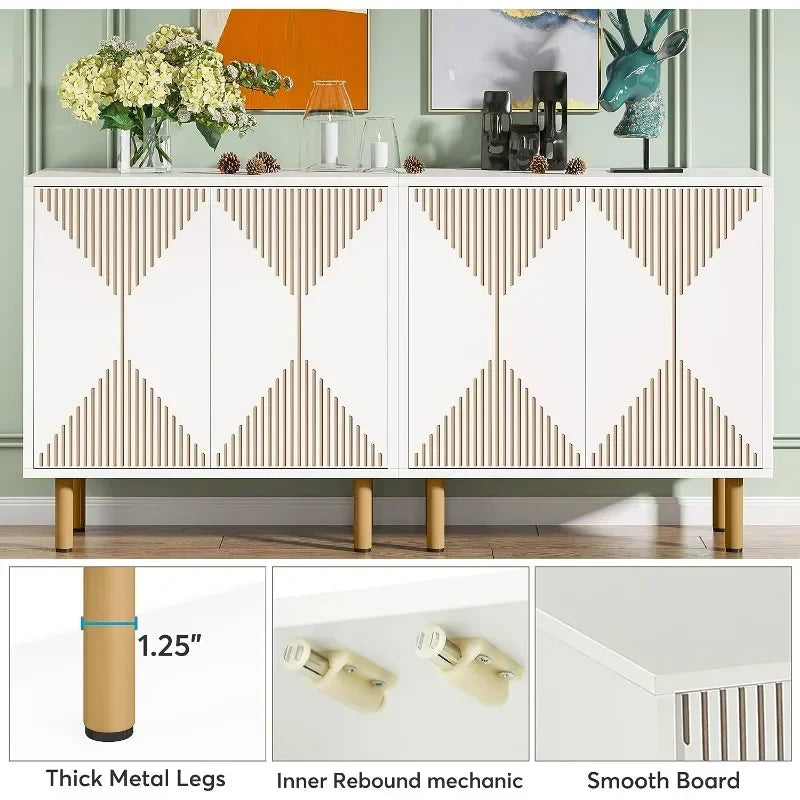 Tribesigns Modern White Storage Cabinet Set