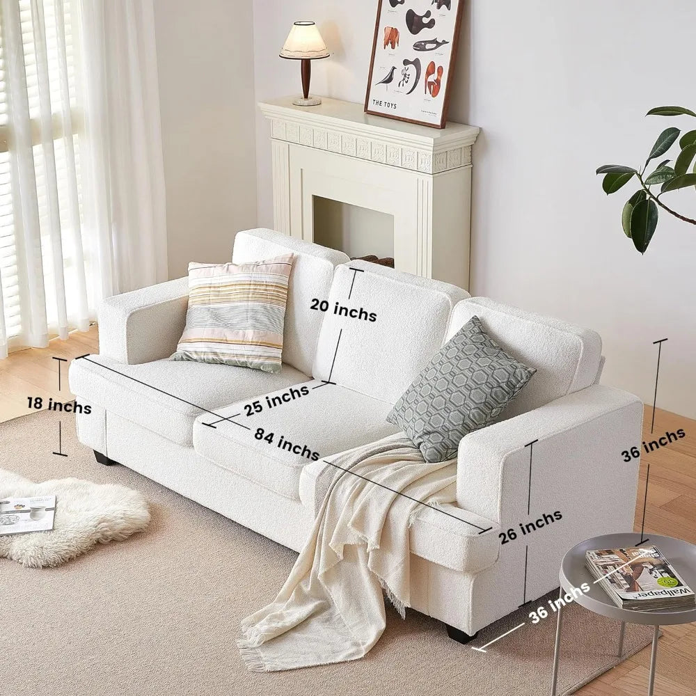 Sleeper Sofa with Extra Deep Seats, Teddy Velvet Oyster White