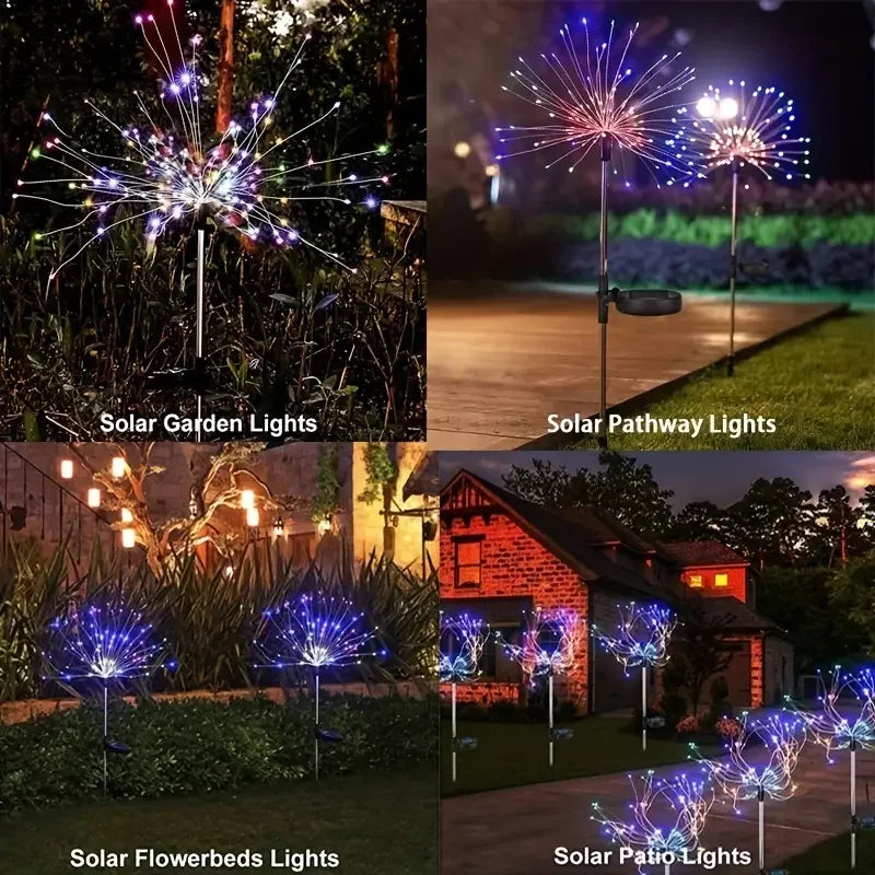 Solar Fireworks Lights Outdoor Waterproof Solar Garden Lights