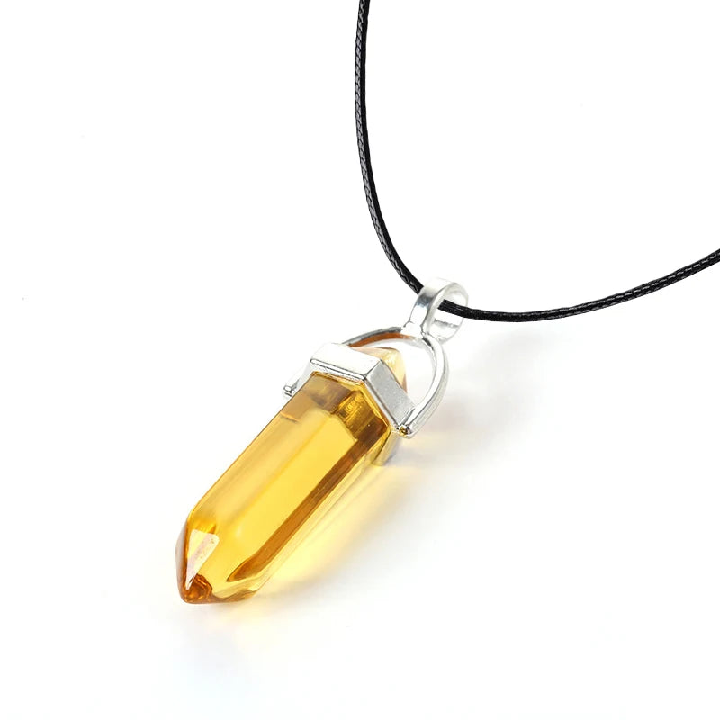 Hexagonal Column Quartz Necklaces