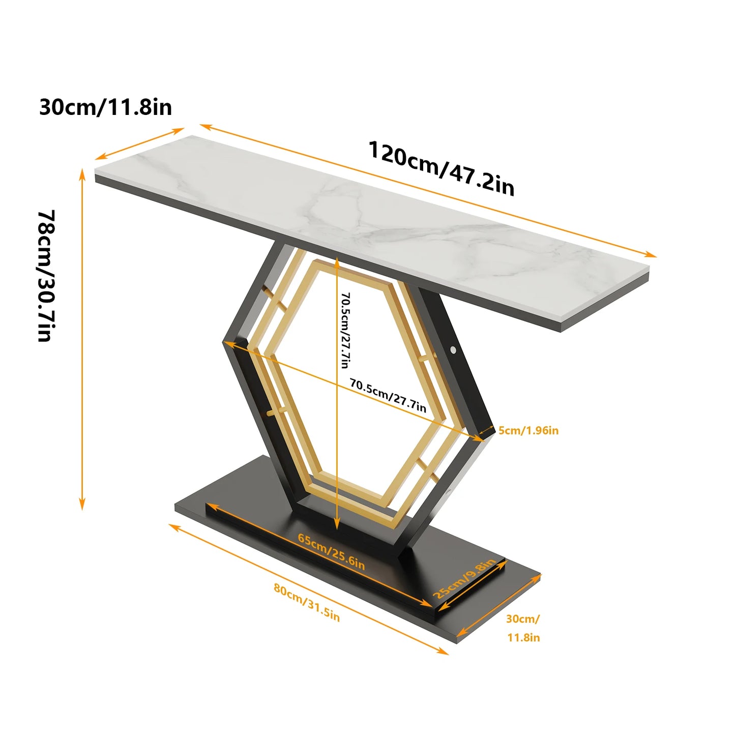 Metal Console Sintered Stone Table Top