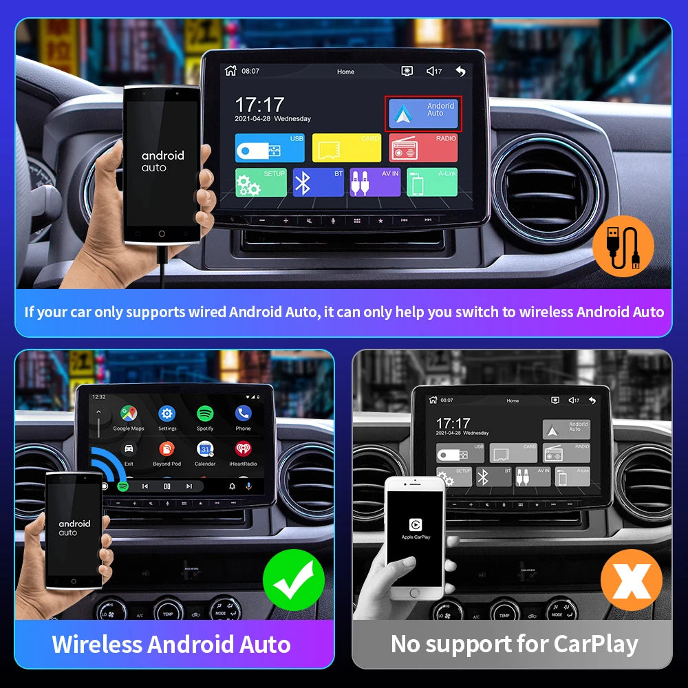 CarAIBOX 2in1 Wireless CarPlay Dongle Wireless Android Auto Box