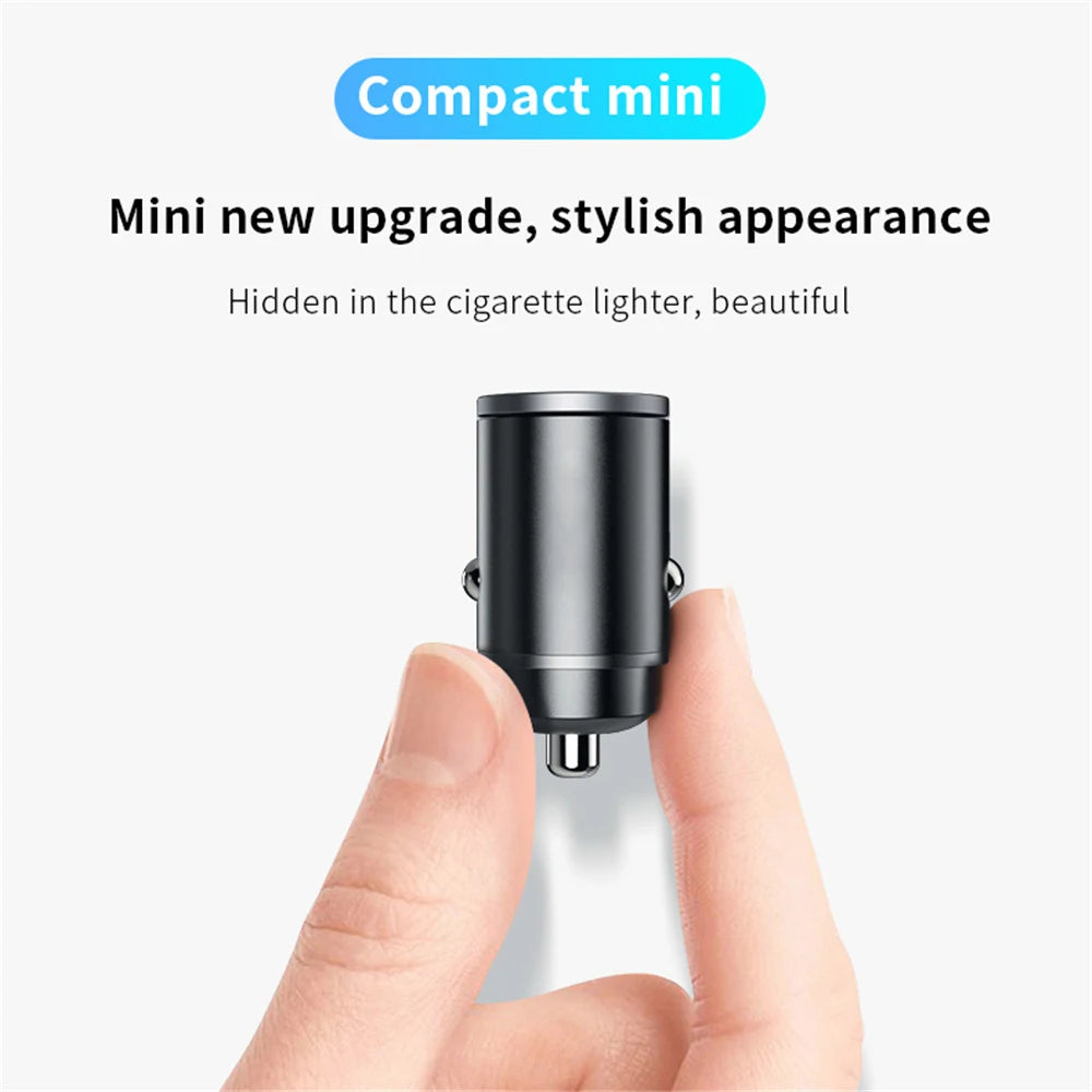 QC3.0 PD Mini Car Charger 12-24V 100W/200W