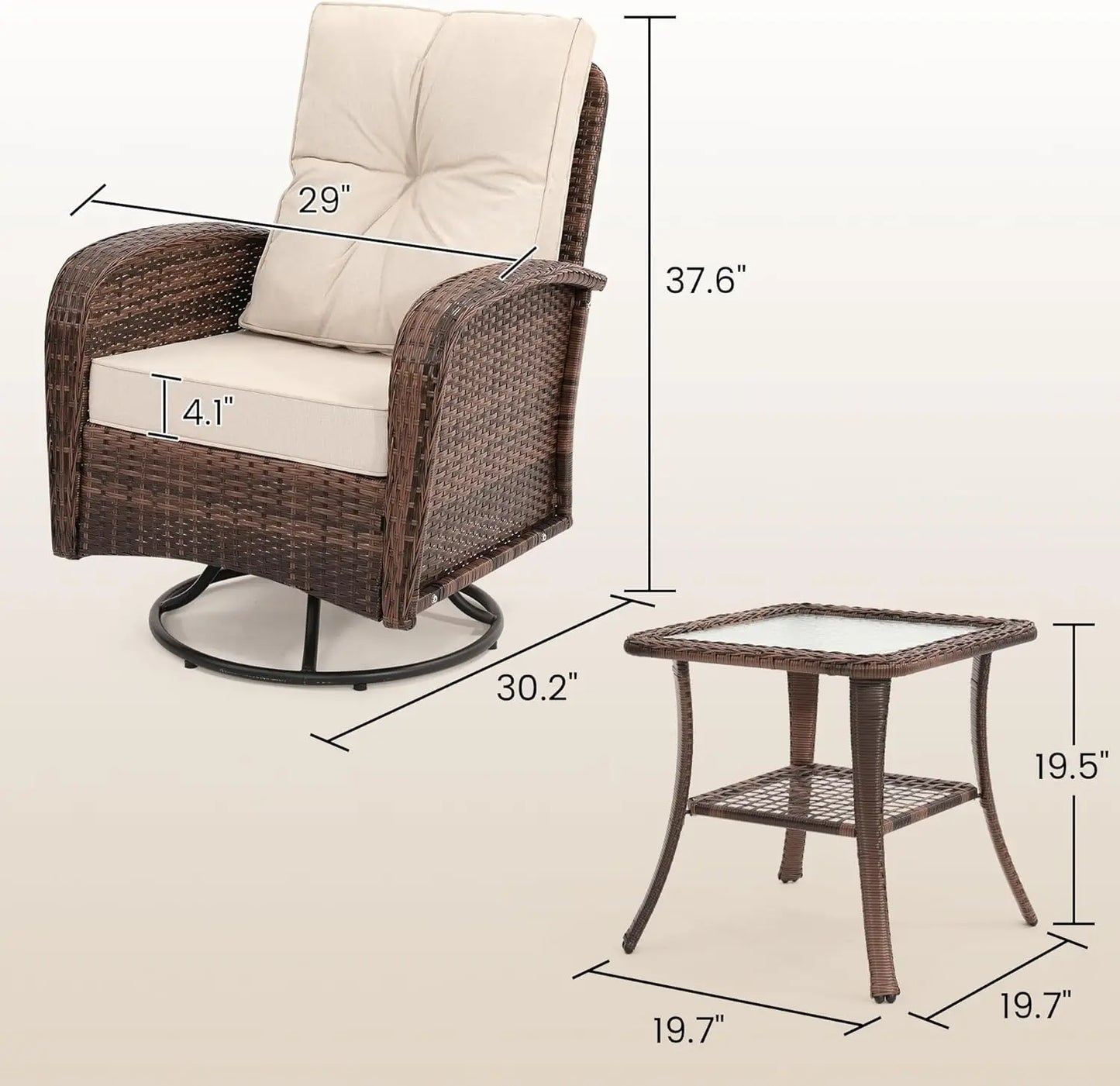 Outdoor Patio Swivel Furniture Set