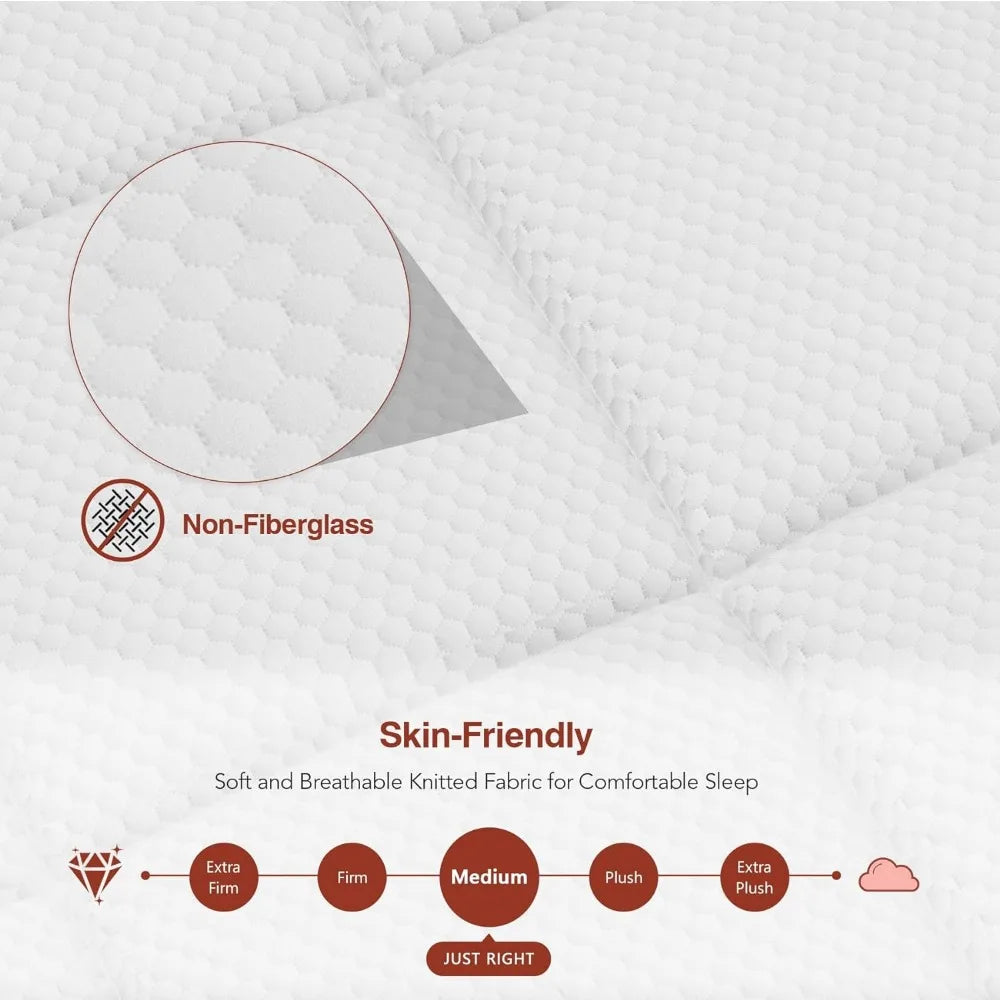 Full Size Mattress, 12 Inch Hybrid Mattress, with Gel Memory Foam