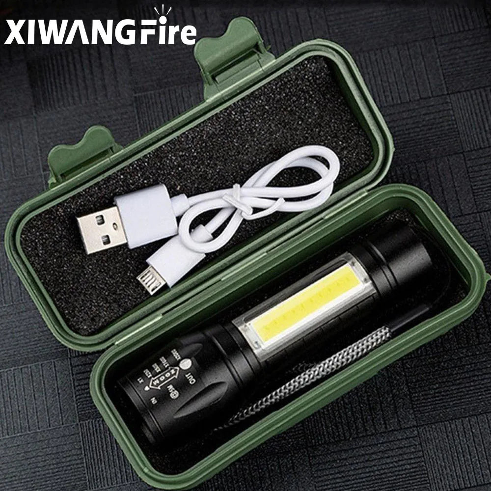 Portable Rechargeable Zoom LED Flashlight